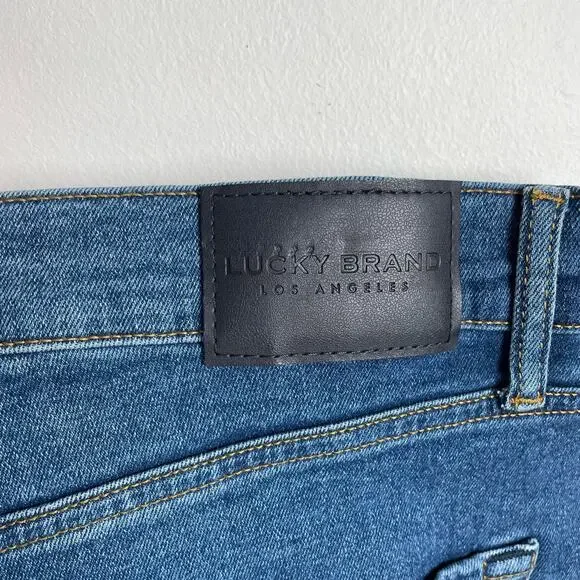 Lucky Brand Mens 410 Athletic Slim Jeans Size 36x32 Medium Blue Wash Distressed